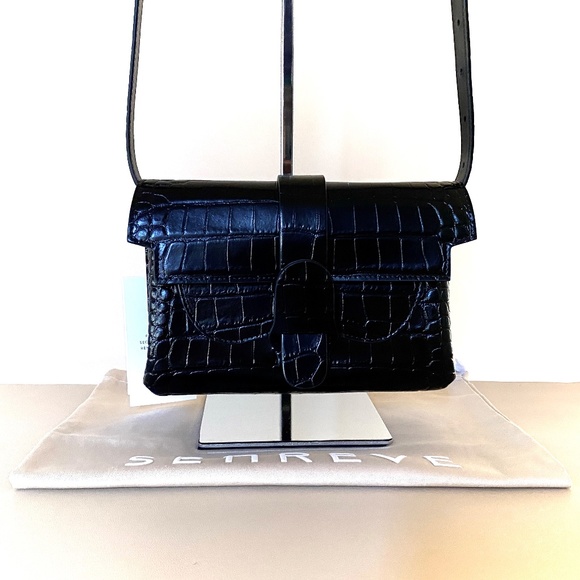SENREVE Aria Black Leather Croc-Embossed Belt Bag New With Tags - Picture 9 of 16